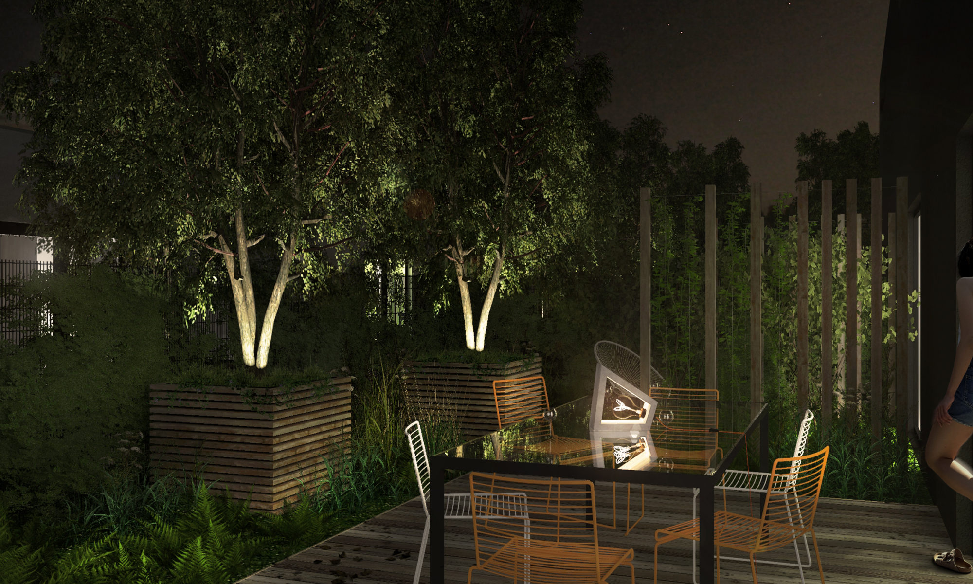 Terasse in der Strauchgasse - Nacht